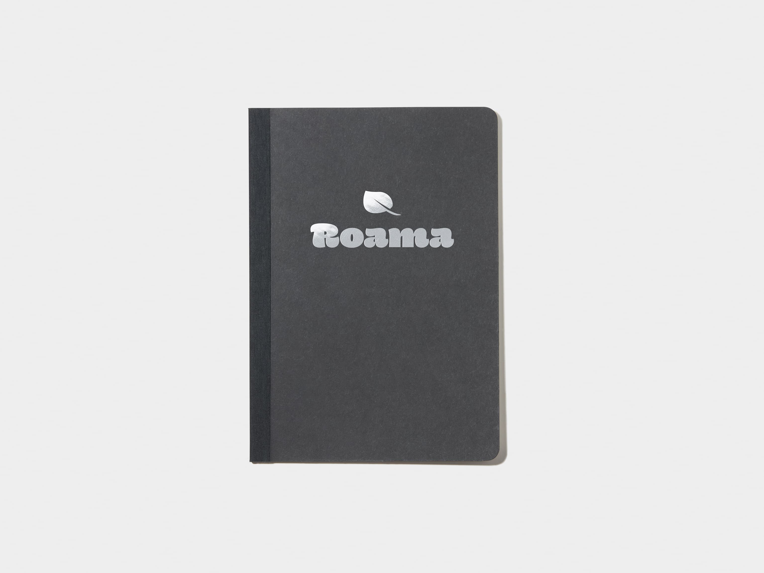 Black Tape Bound Notebook with silver foil in A5