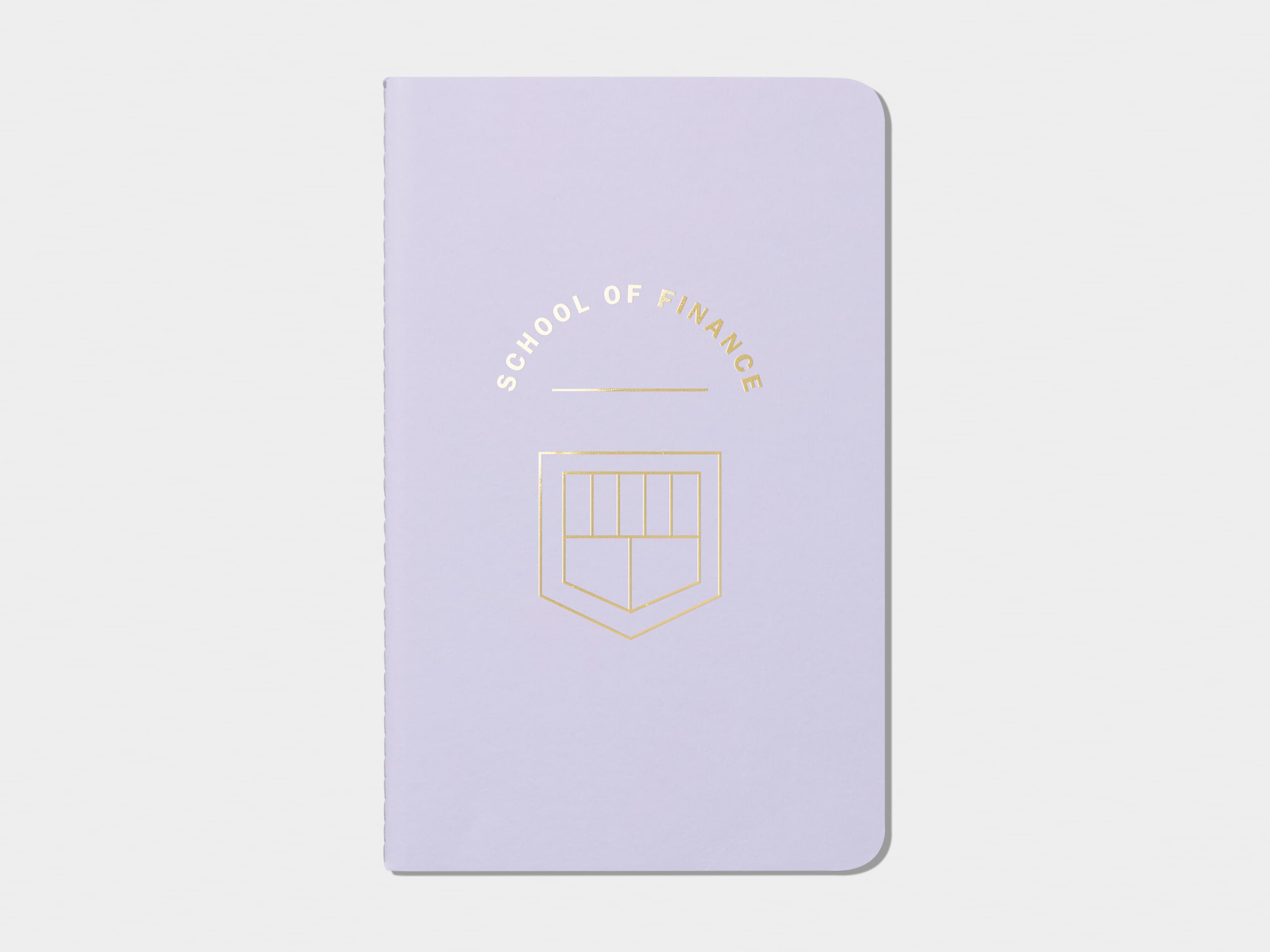 Lavender soft cover journal with gold foil pattern