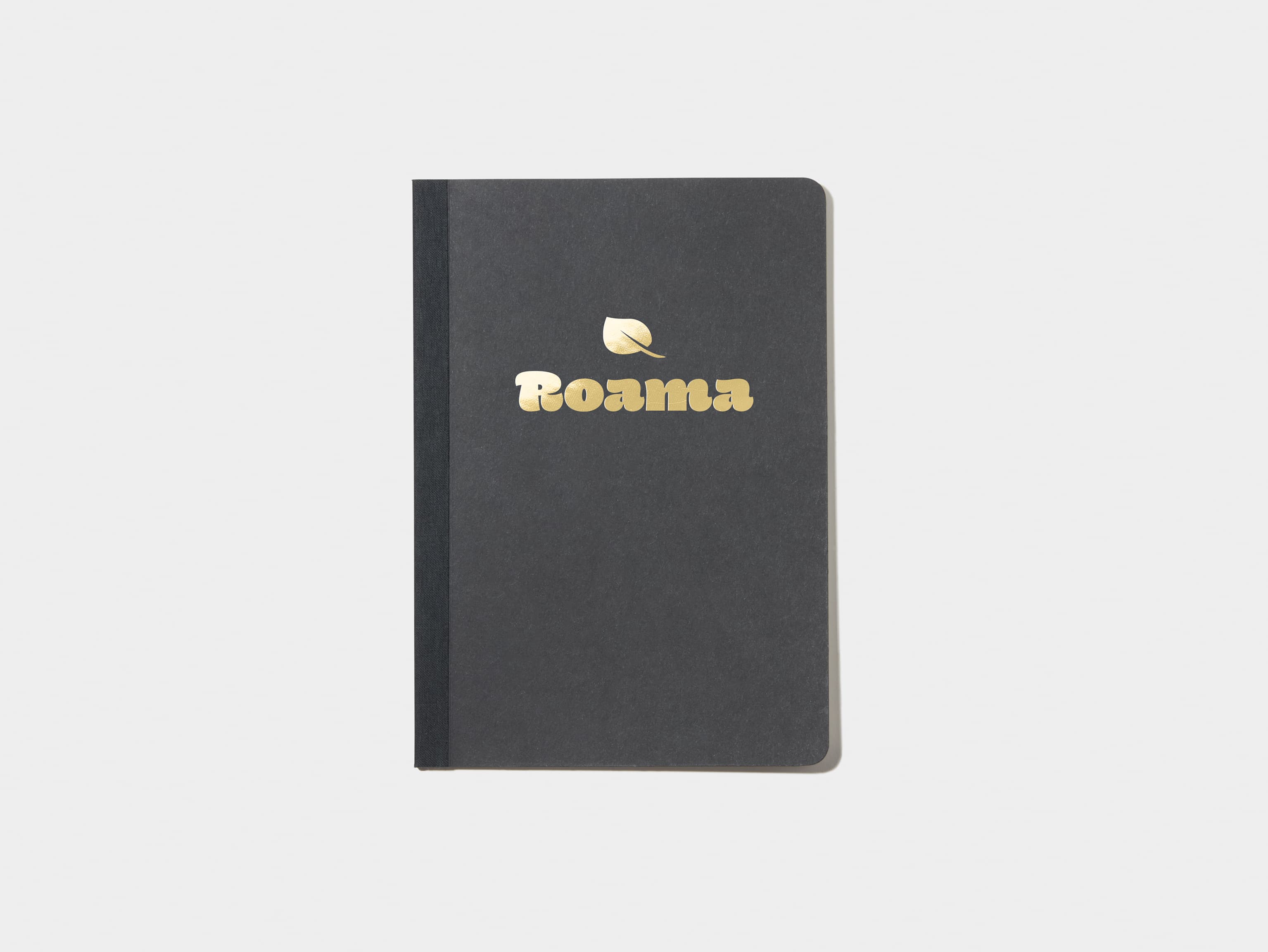 Black Tape Bound Notebook with gold foil in A5