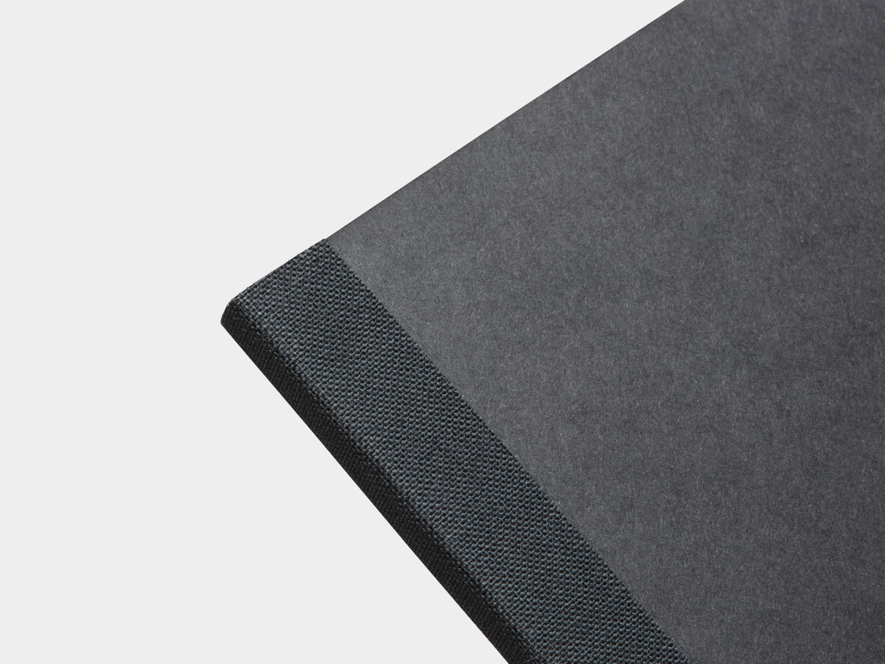 Close-Up of Black Tape Bound Notebook in A5 