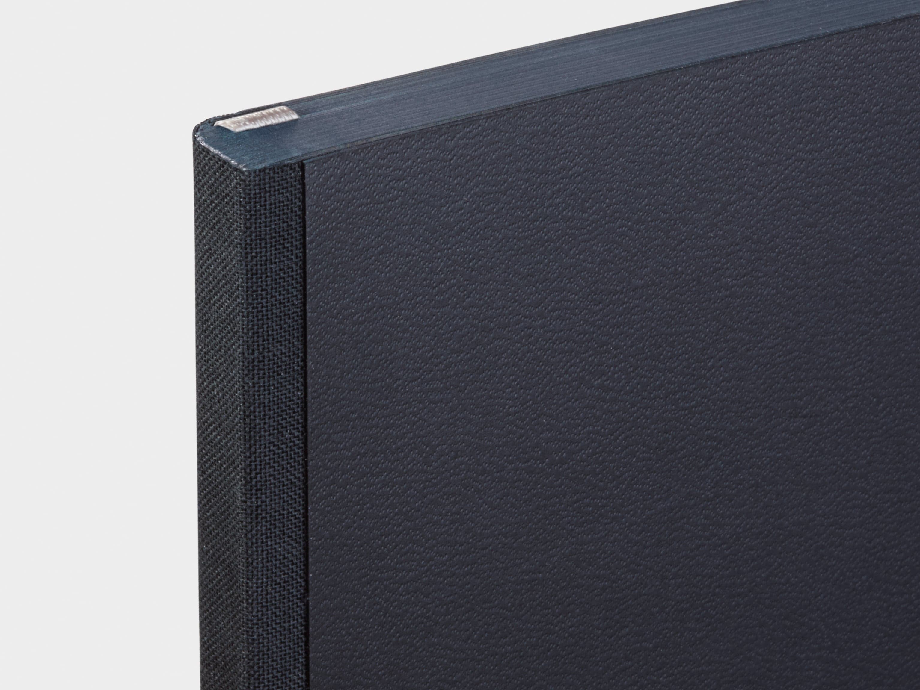 A detail image of the spine of a softcover planner.