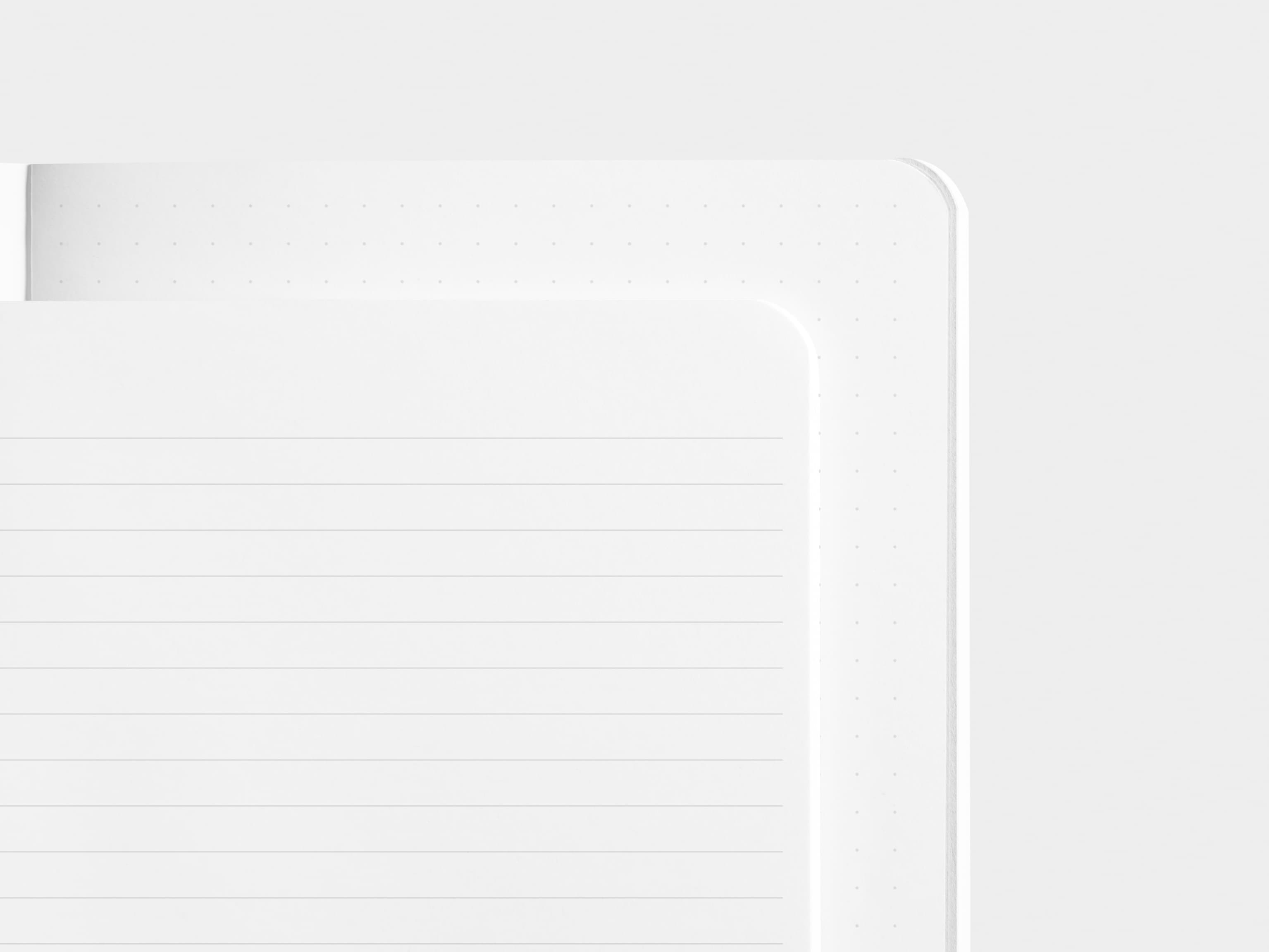 Pastel Pink soft covered journal lined and dotted pages close-up