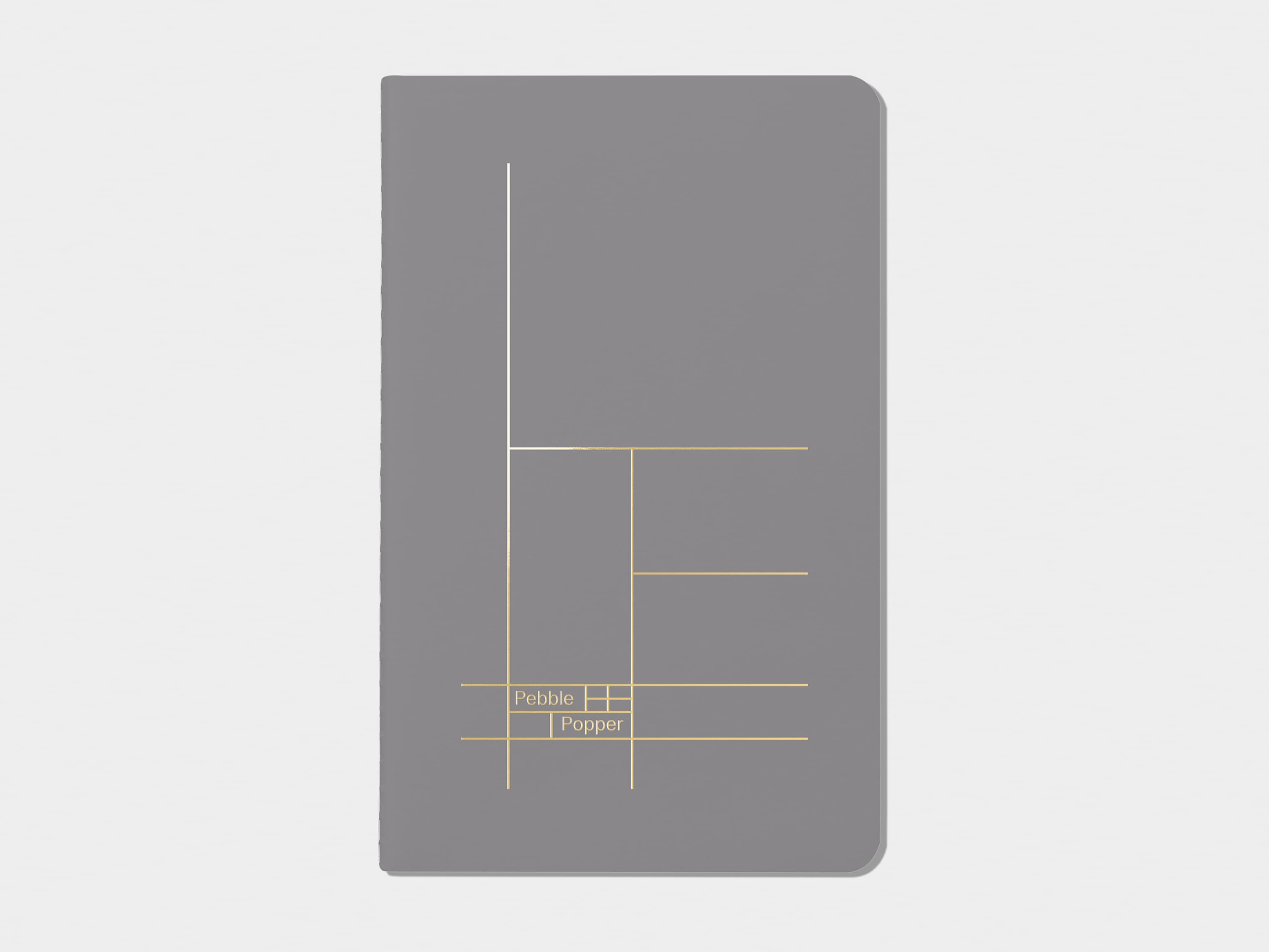 Charcoal grey soft cover journal with gold foil pattern