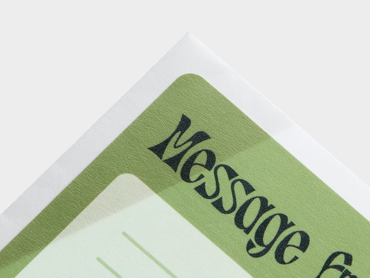 A detail image of a customized matte paper sticker in size 6x4.