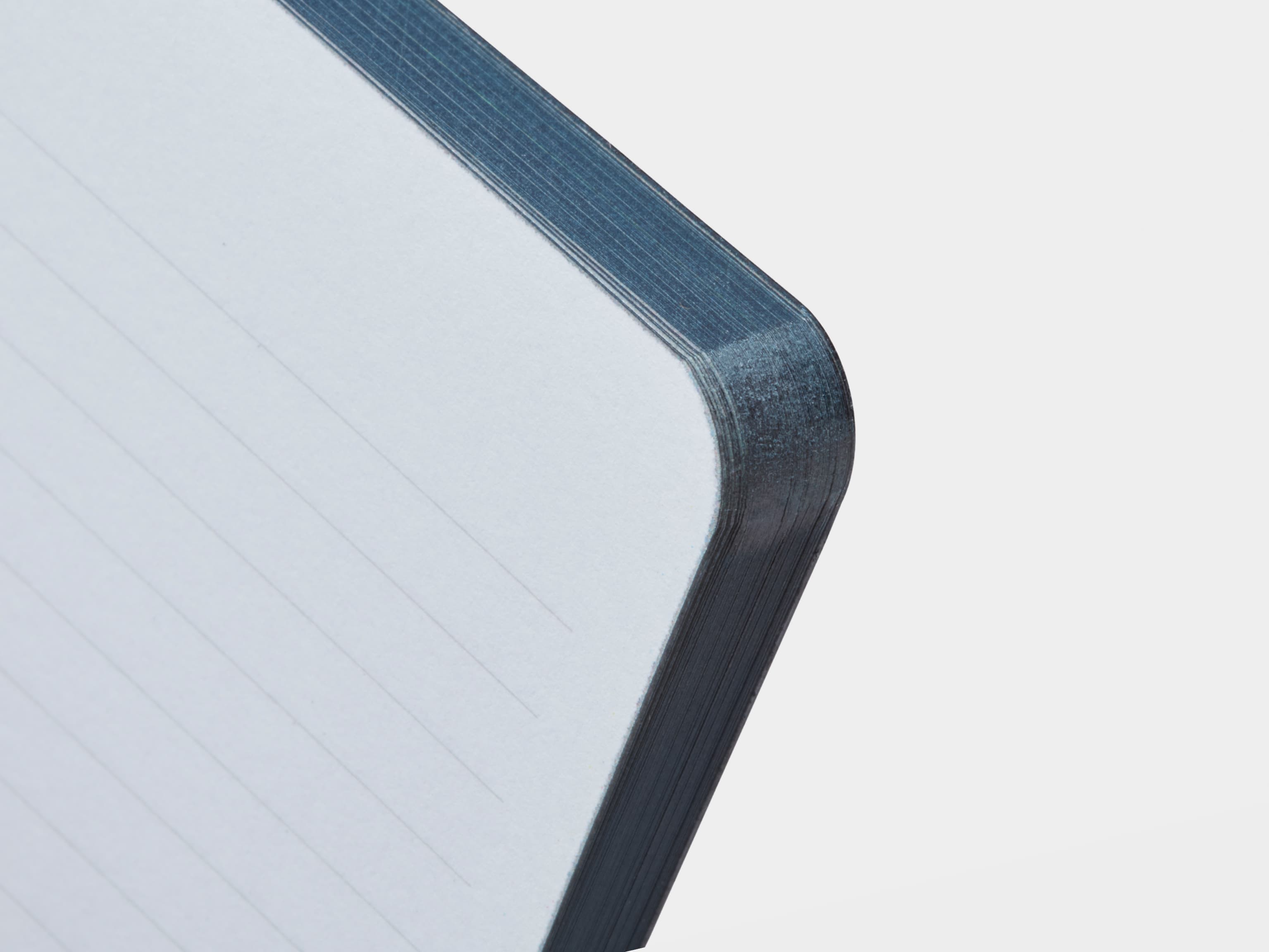 Edges of the Jet Black MOO Softcover Notebook