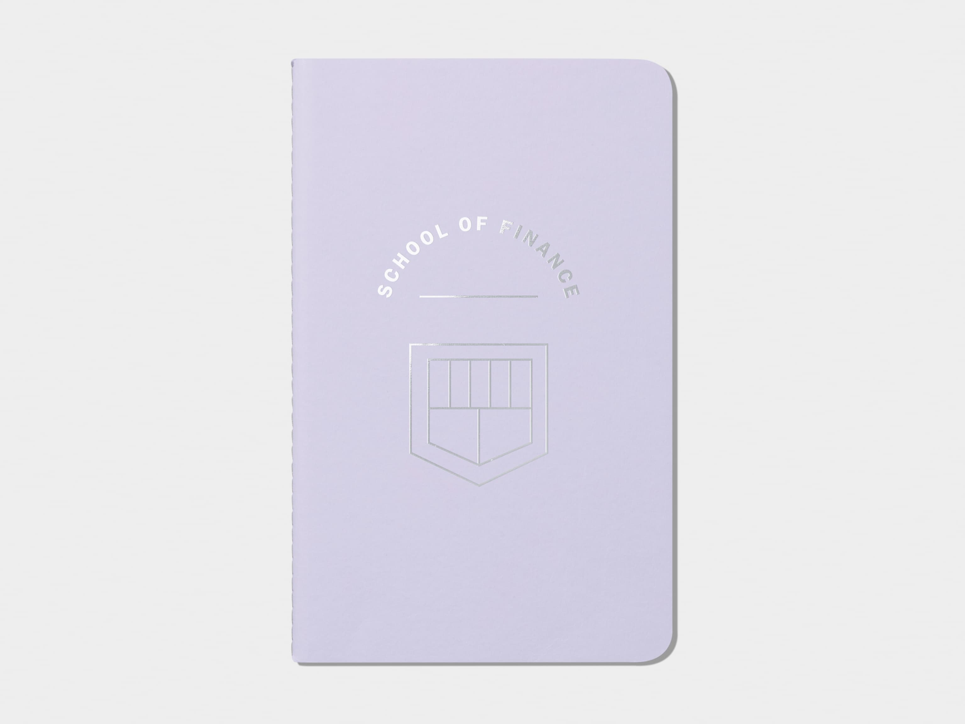 Lavender soft cover journal with silver foil pattern