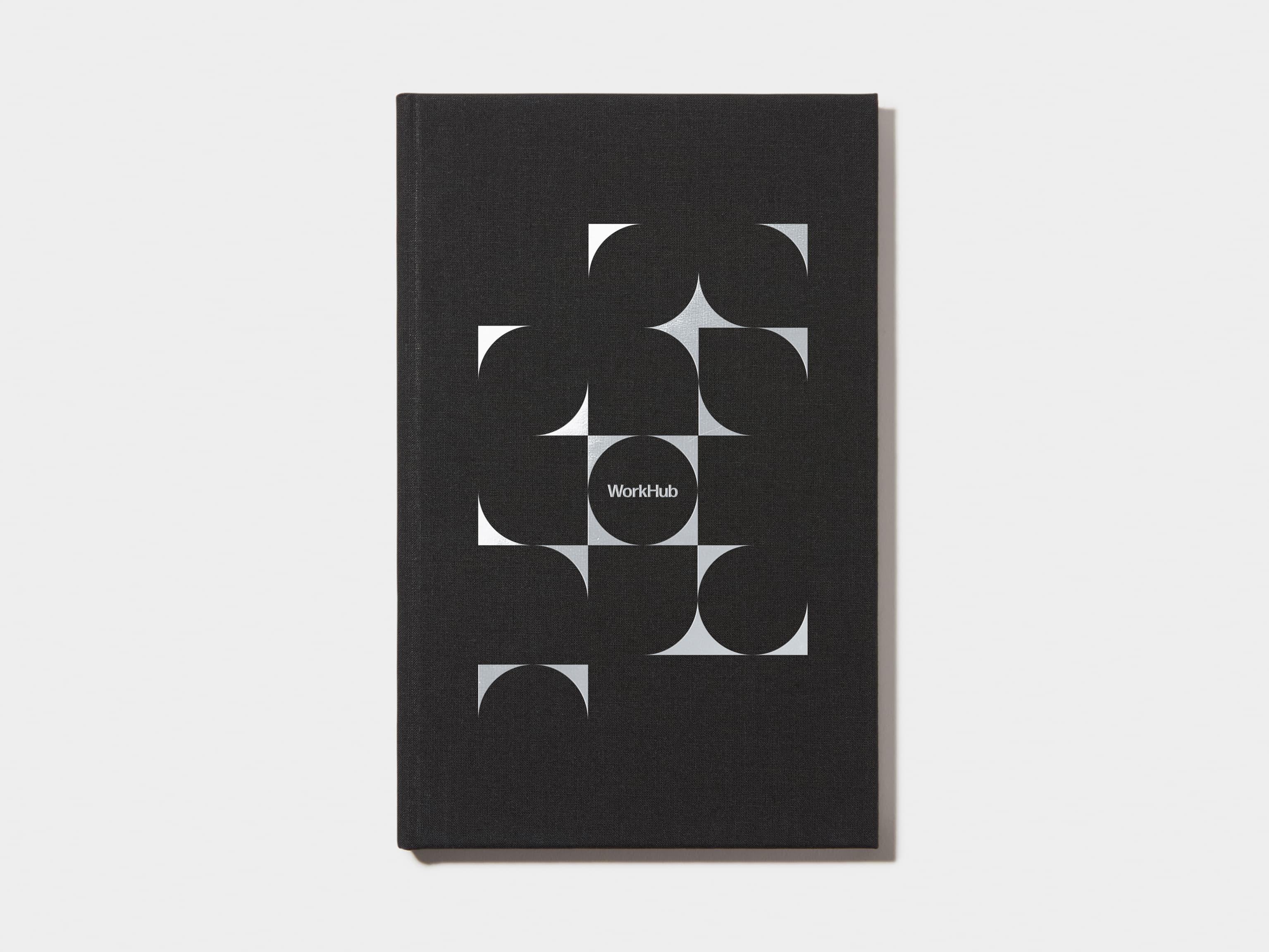 Jet Black Hardcover Notebook with Silver Foil 