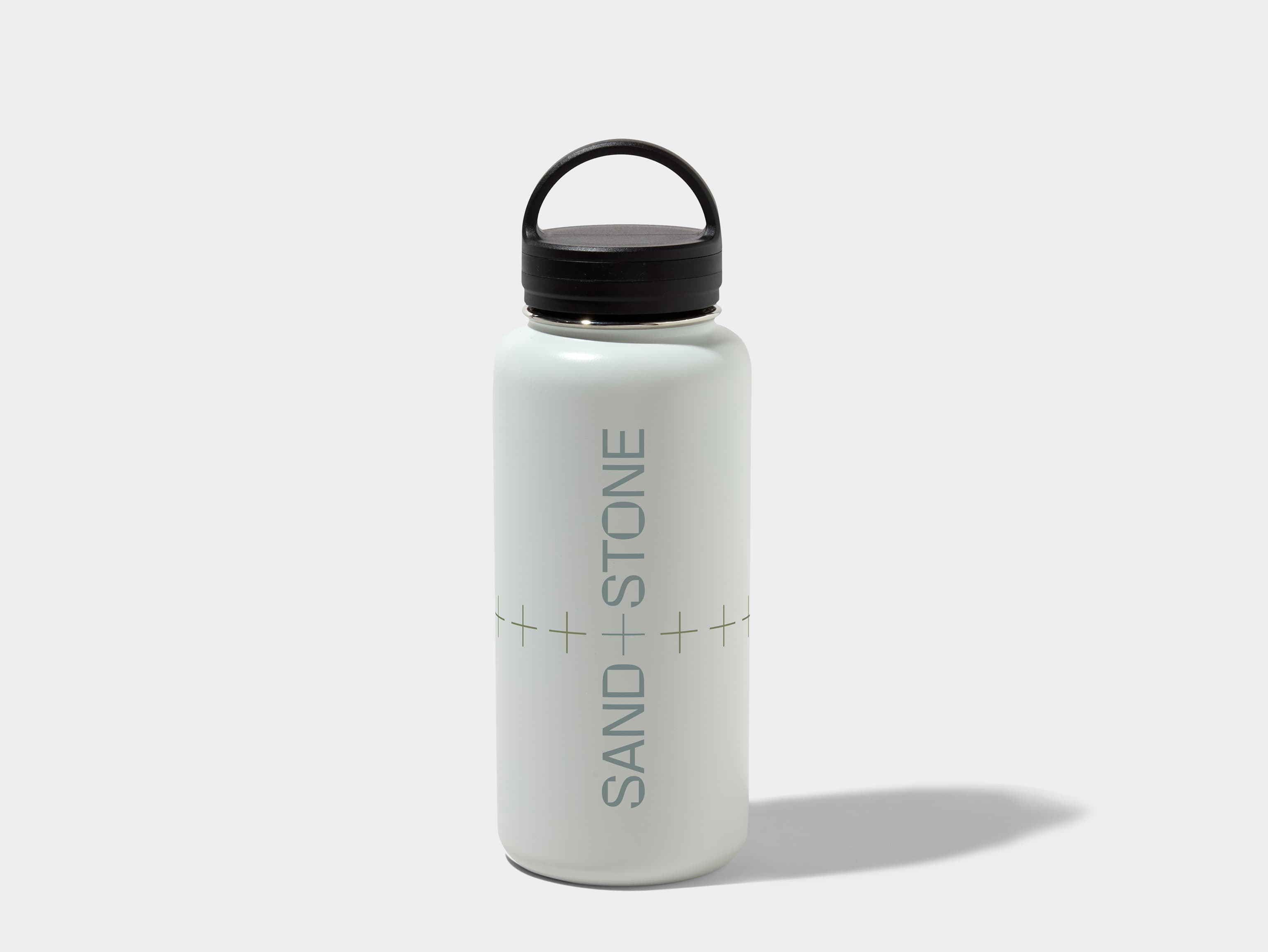 Large Insulated Water Bottle in Cloudy Grey with 360 wrap printing customisation