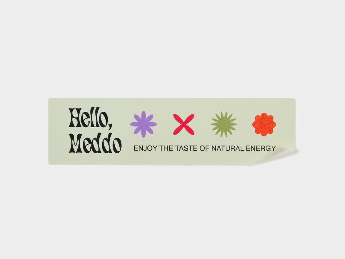 A customized matte paper sticker in size 1.5x55.
