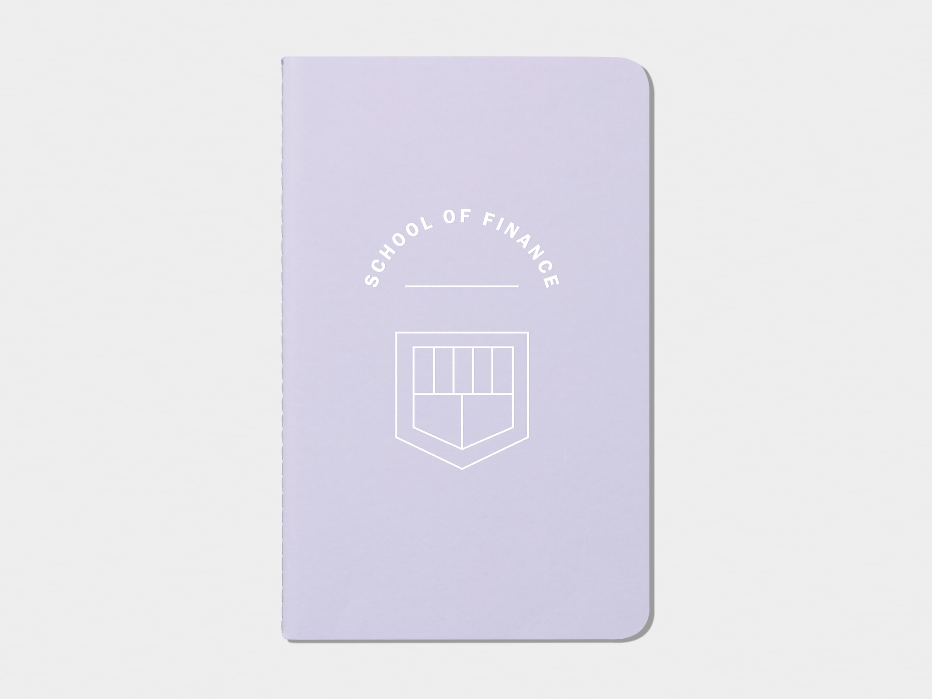 Lavender soft cover journal with white foil pattern