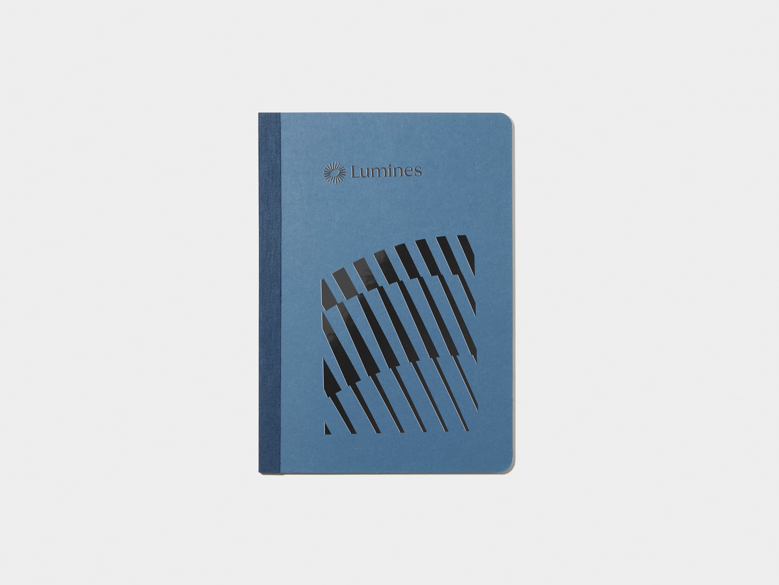 Blue Tape Bound Notebook with black foil in A5