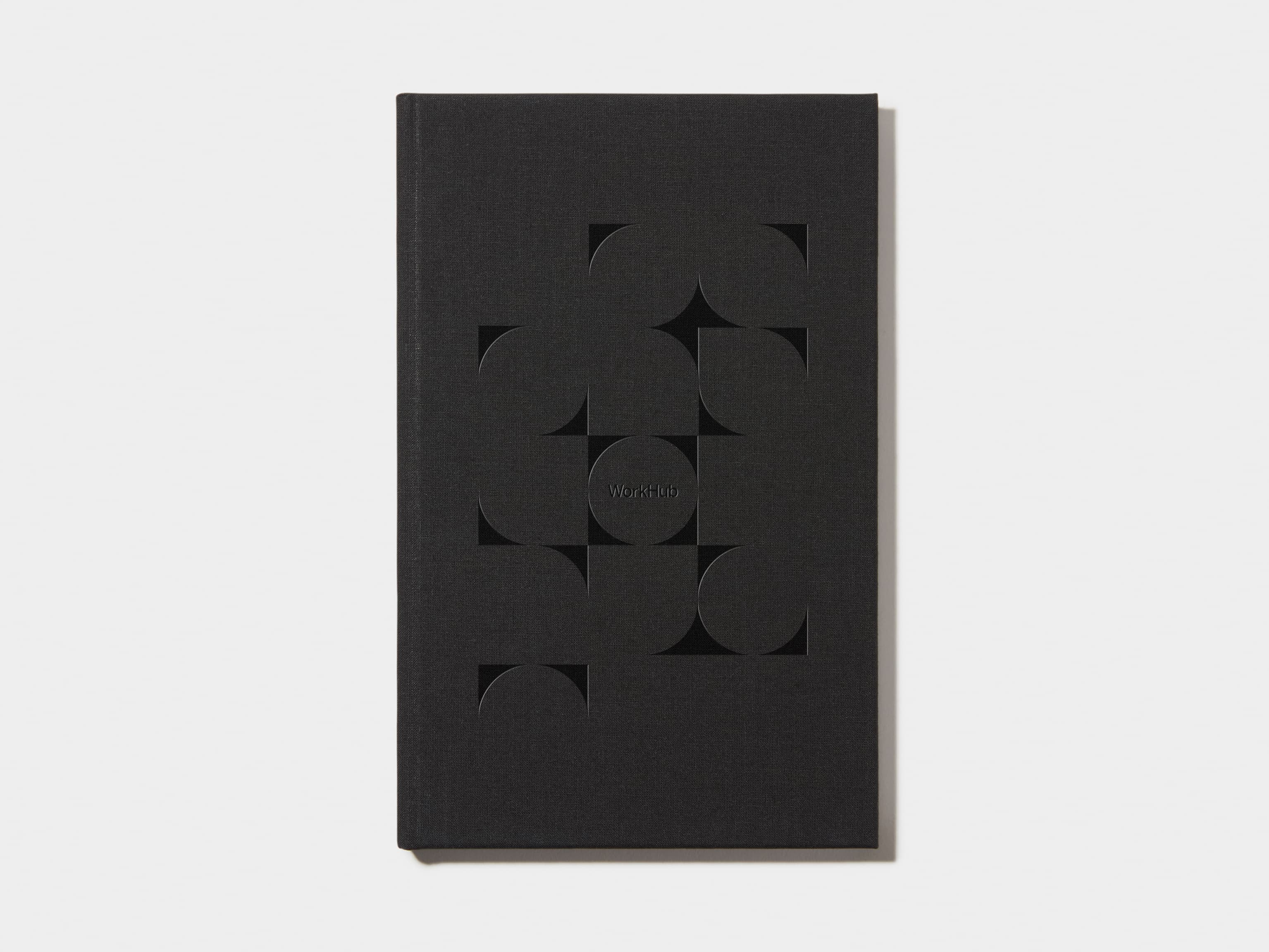 Jet Black Hardcover Notebook with Blind Deboss 