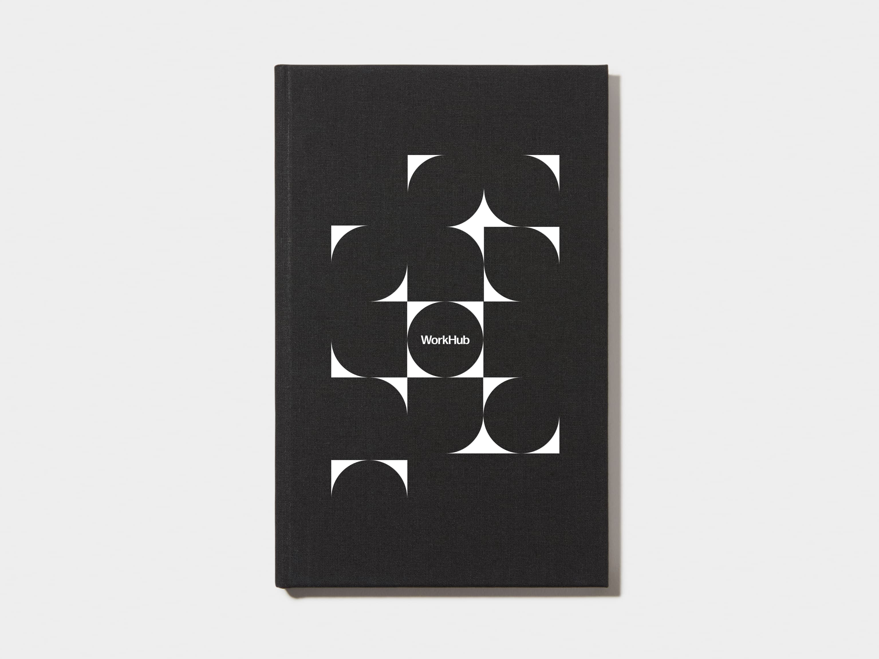 Jet Black Hardcover Notebook with White Foil 