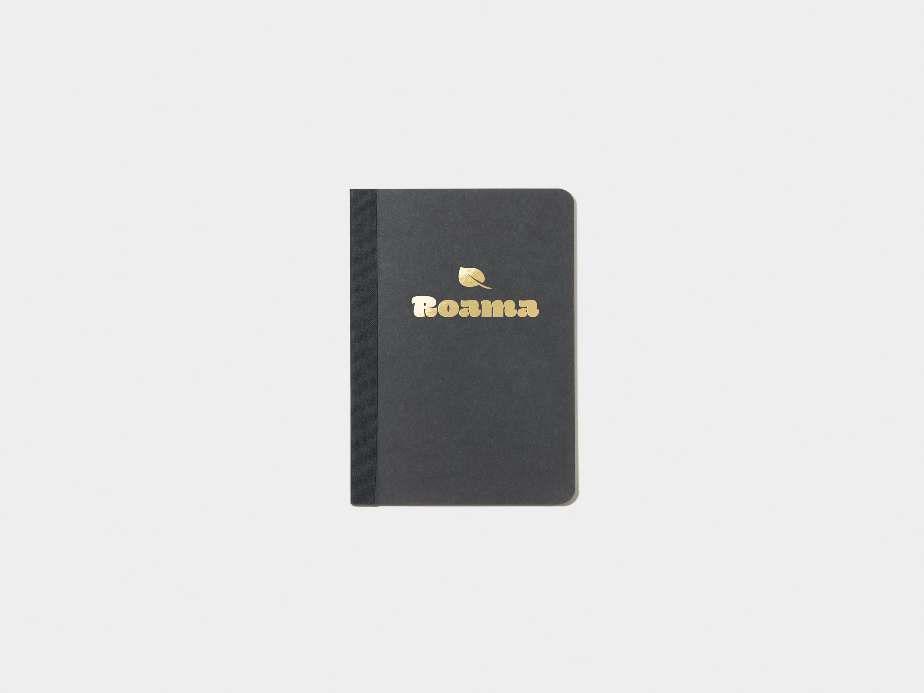 Black Tape Bound Notebook with gold foil in A6 