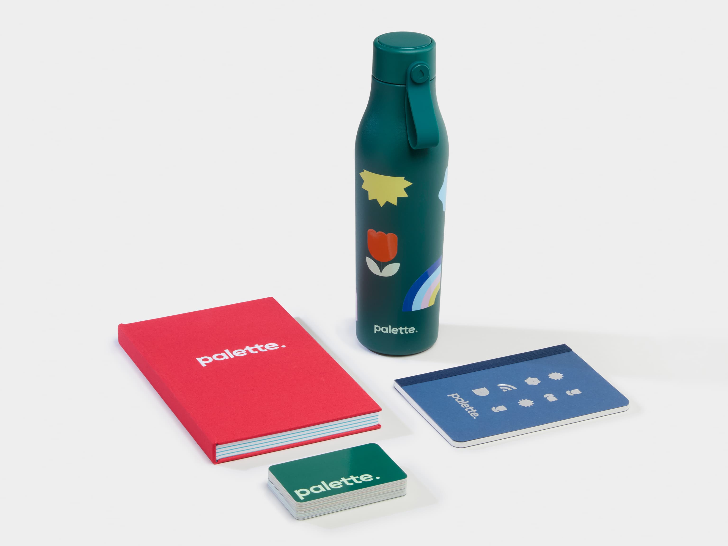 A collection of Branded Merchandise varying in colour and product.