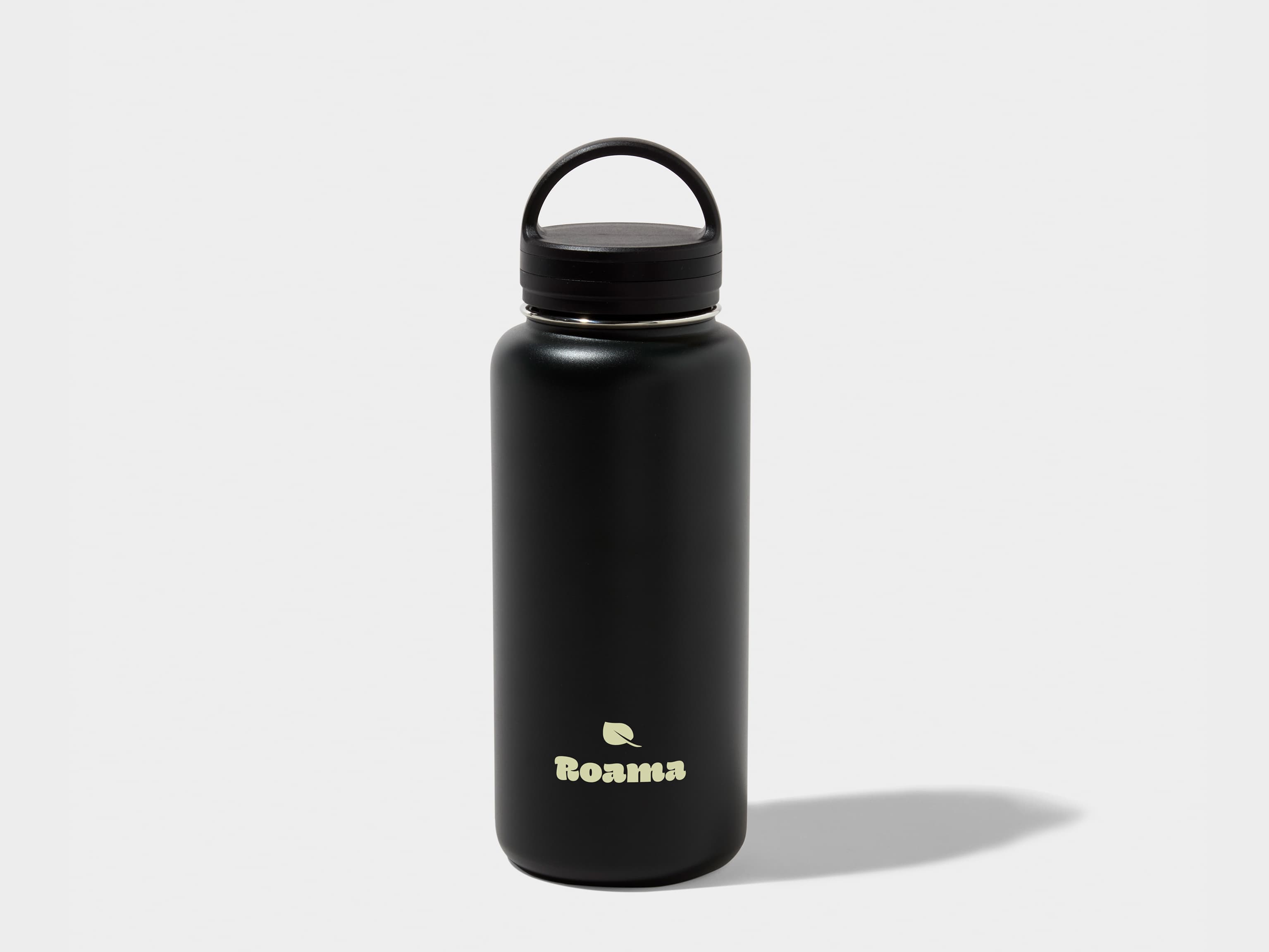 Large Insulated Water Bottle in Jet Black with one-sided printing customisation