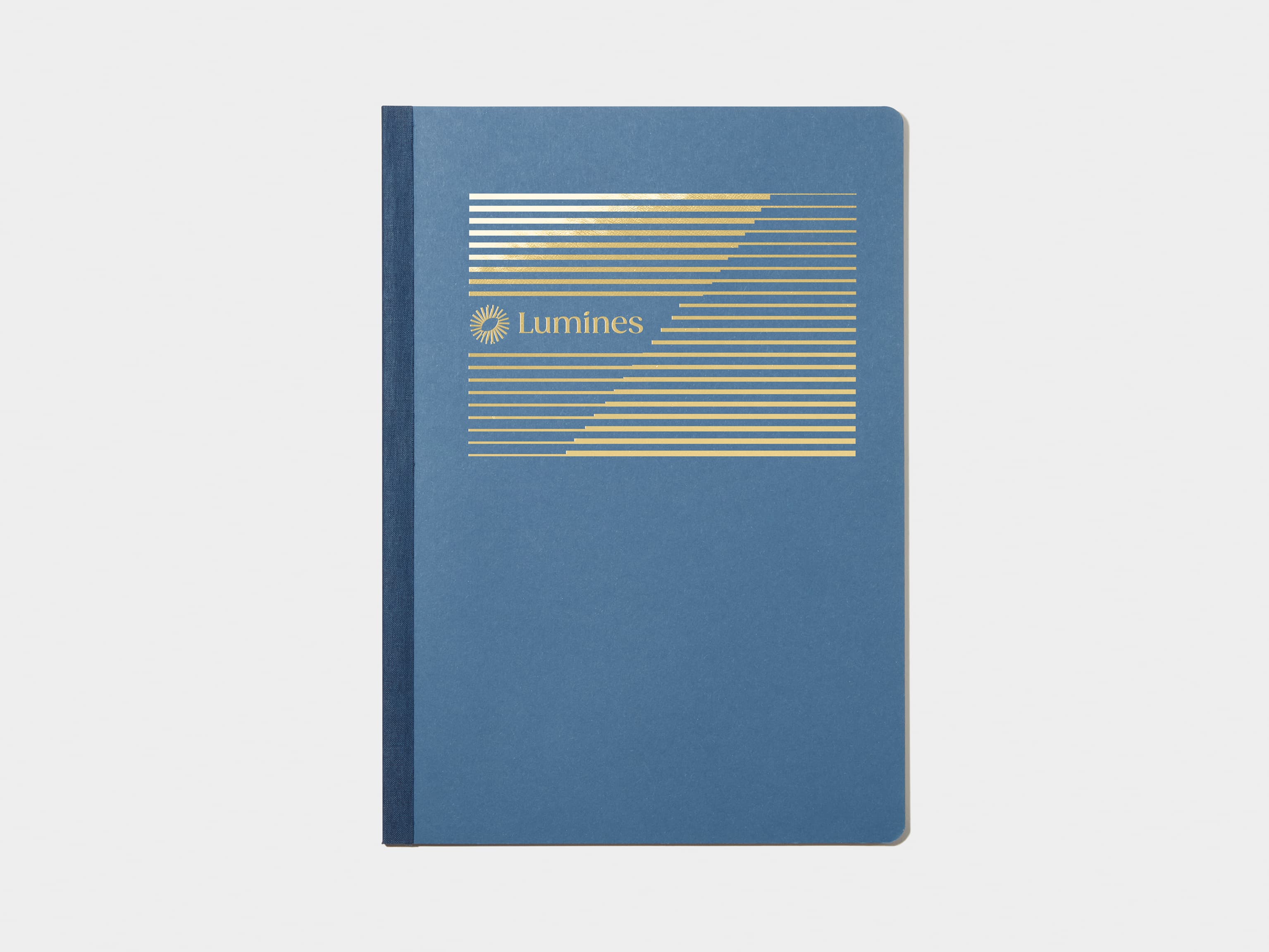 Blue Tape Bound Notebook with gold foil in A4