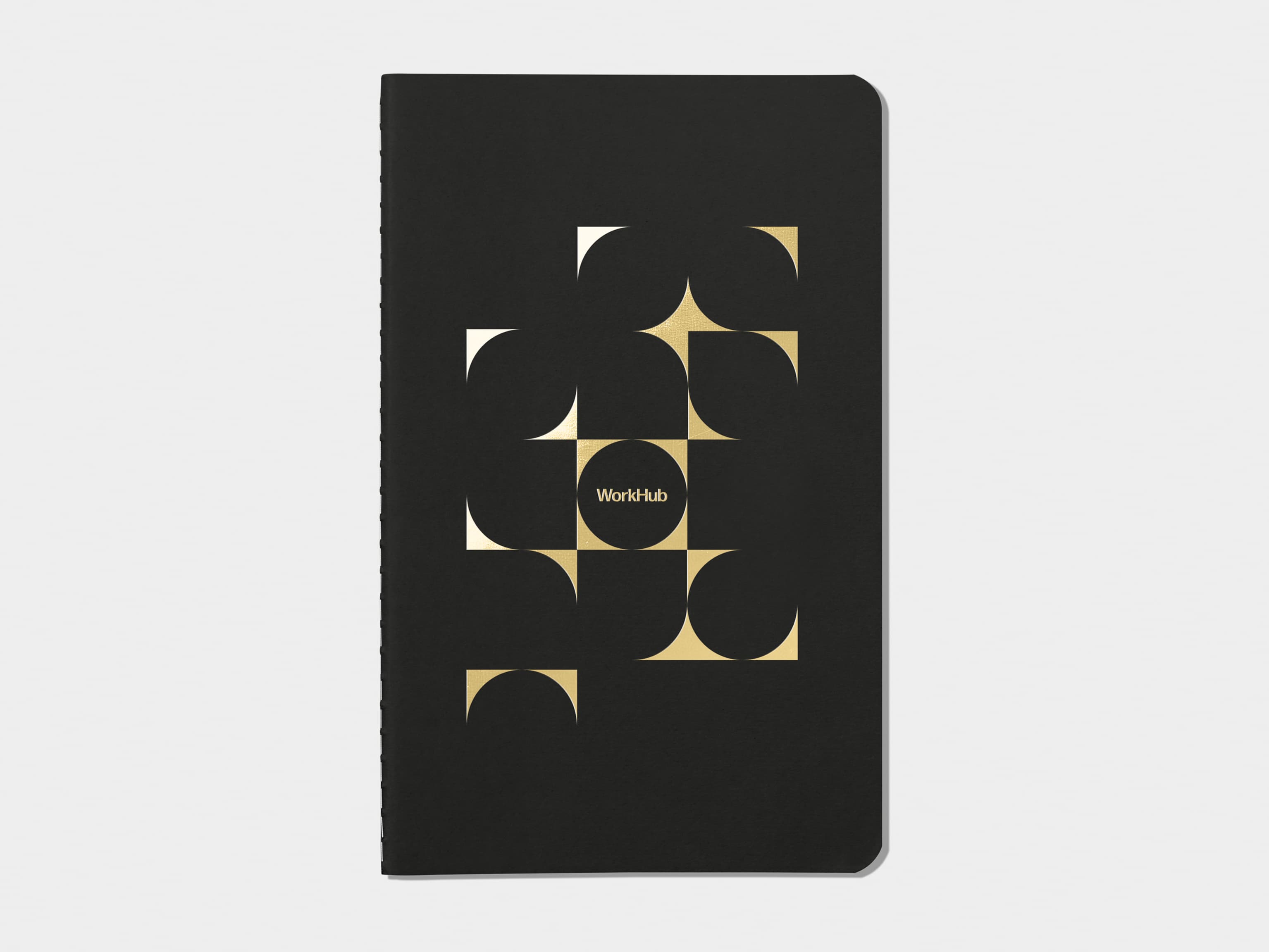 Jet Black  soft cover journal with gold foil pattern