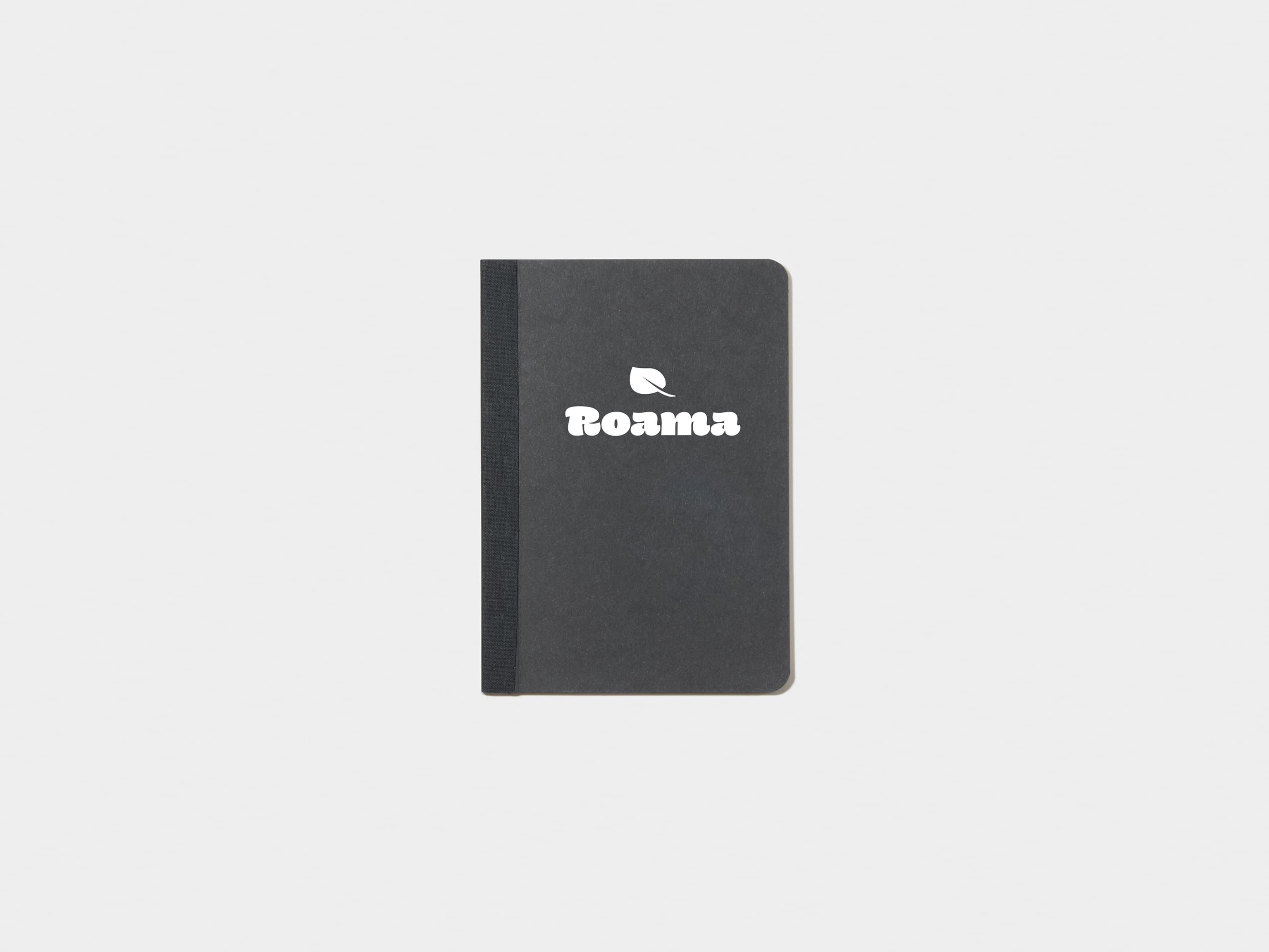 Black Tape Bound Notebook with white foil in A6 