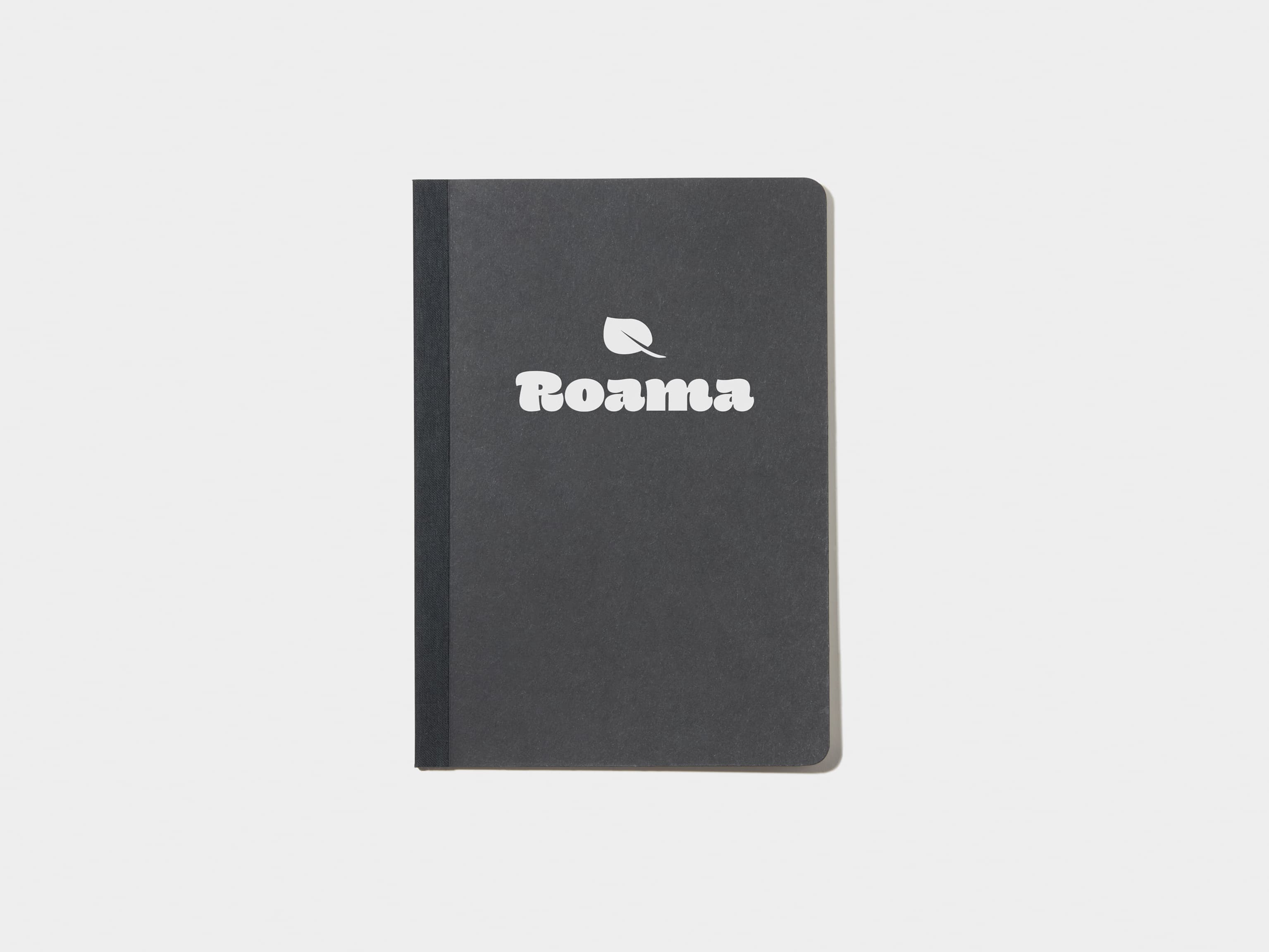 Black Tape Bound Notebook with white foil in A5