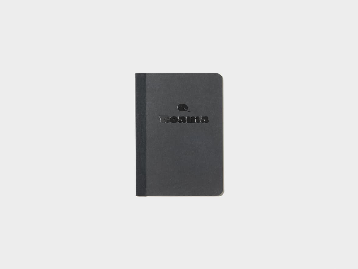 Black Tape Bound Notebook with black foil in A6 