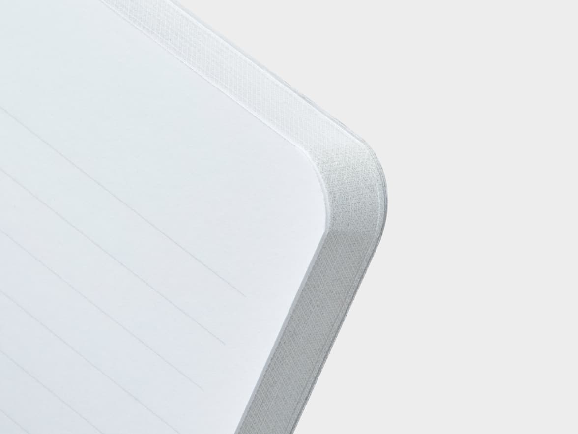 Edges of the Medium Cloudy Grey MOO Softcover Notebook