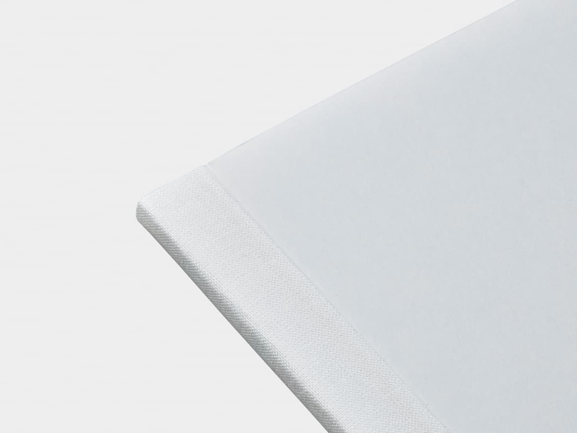 Close-Up of Grey Tape Bound Notebook in A4 