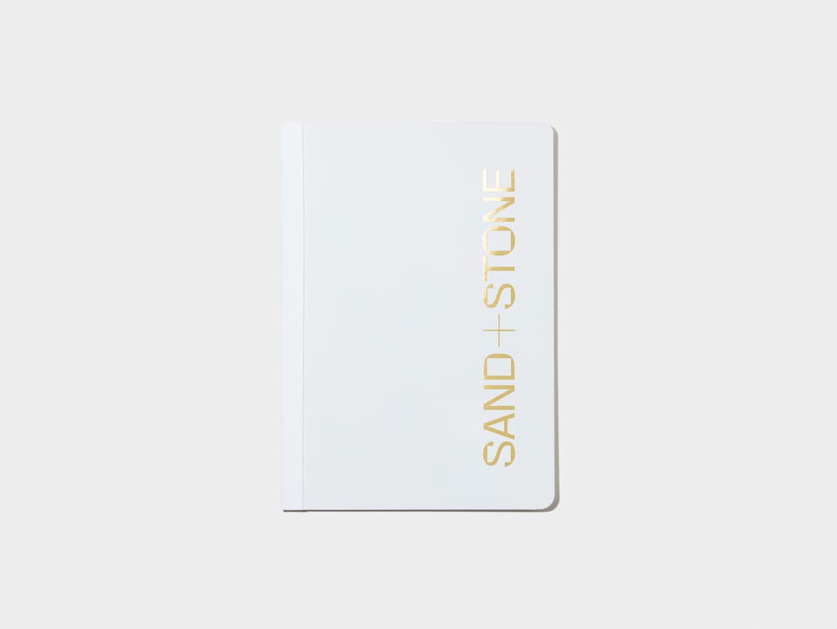 Grey Tape Bound Notebook with gold foil in A5