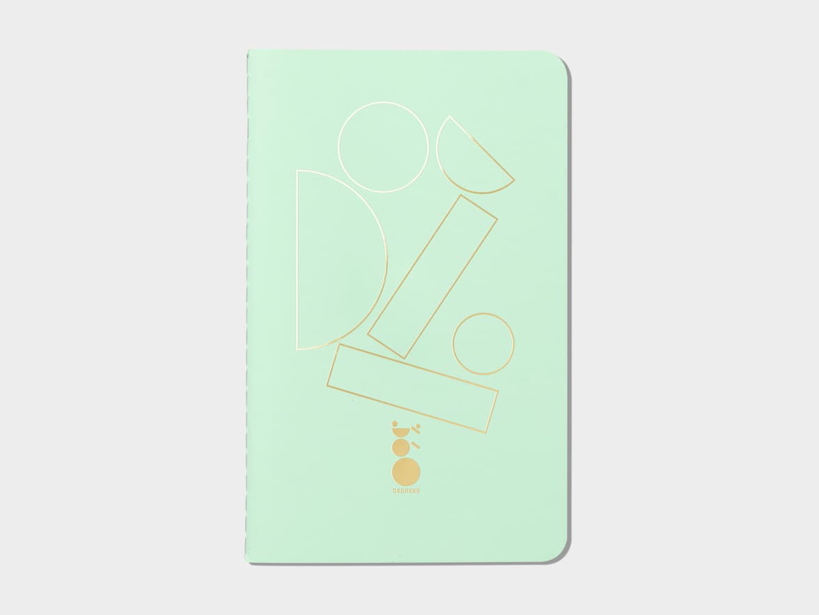 Mint Green soft cover journal with gold foil pattern