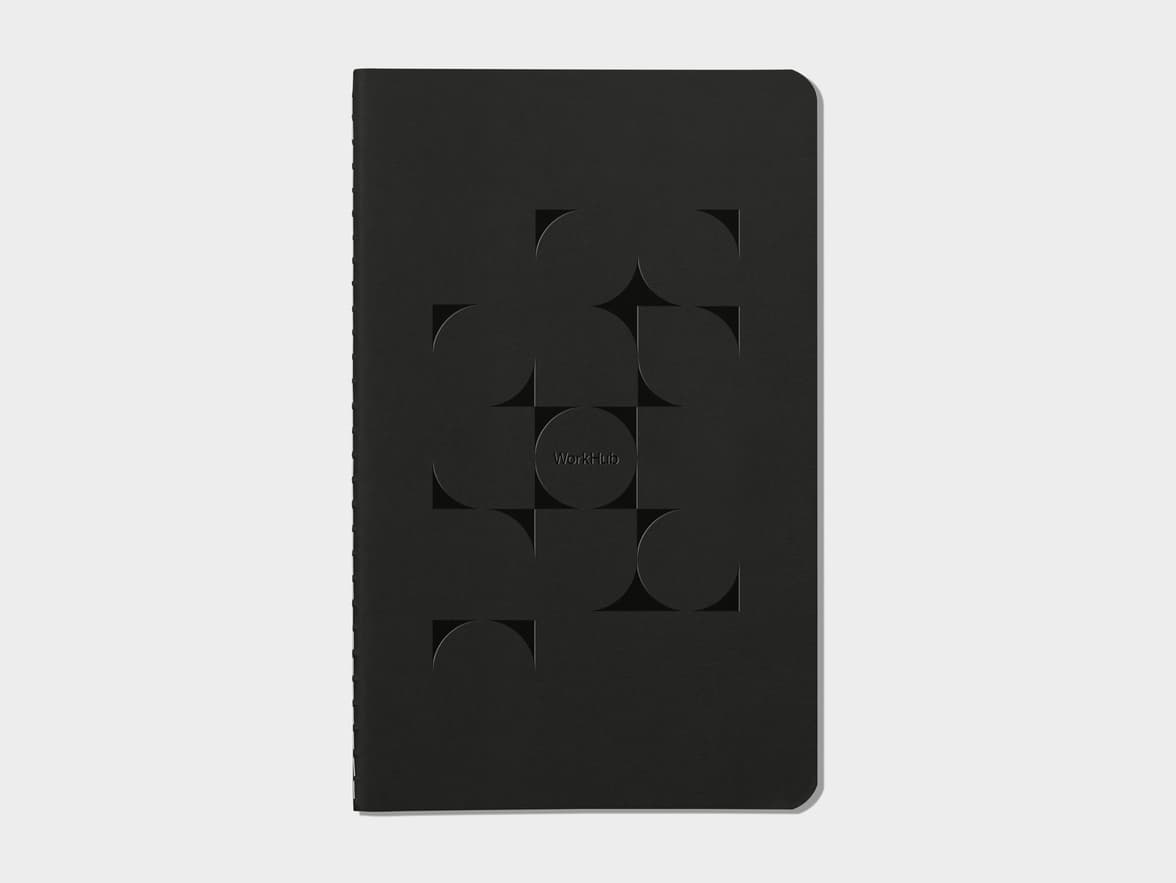 Jet Black  soft cover journal with deboss pattern