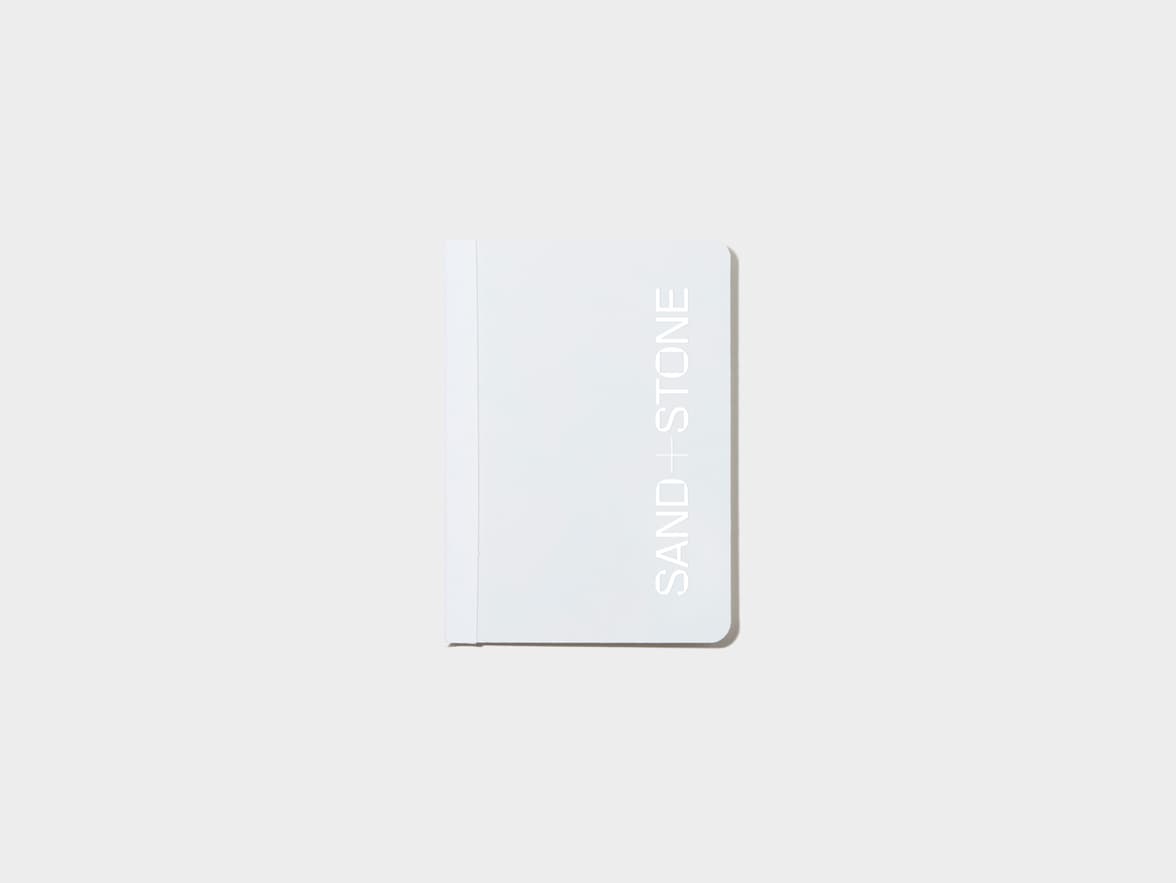 Medium Cloudy Grey Tape Bound Notebook with White Foil
