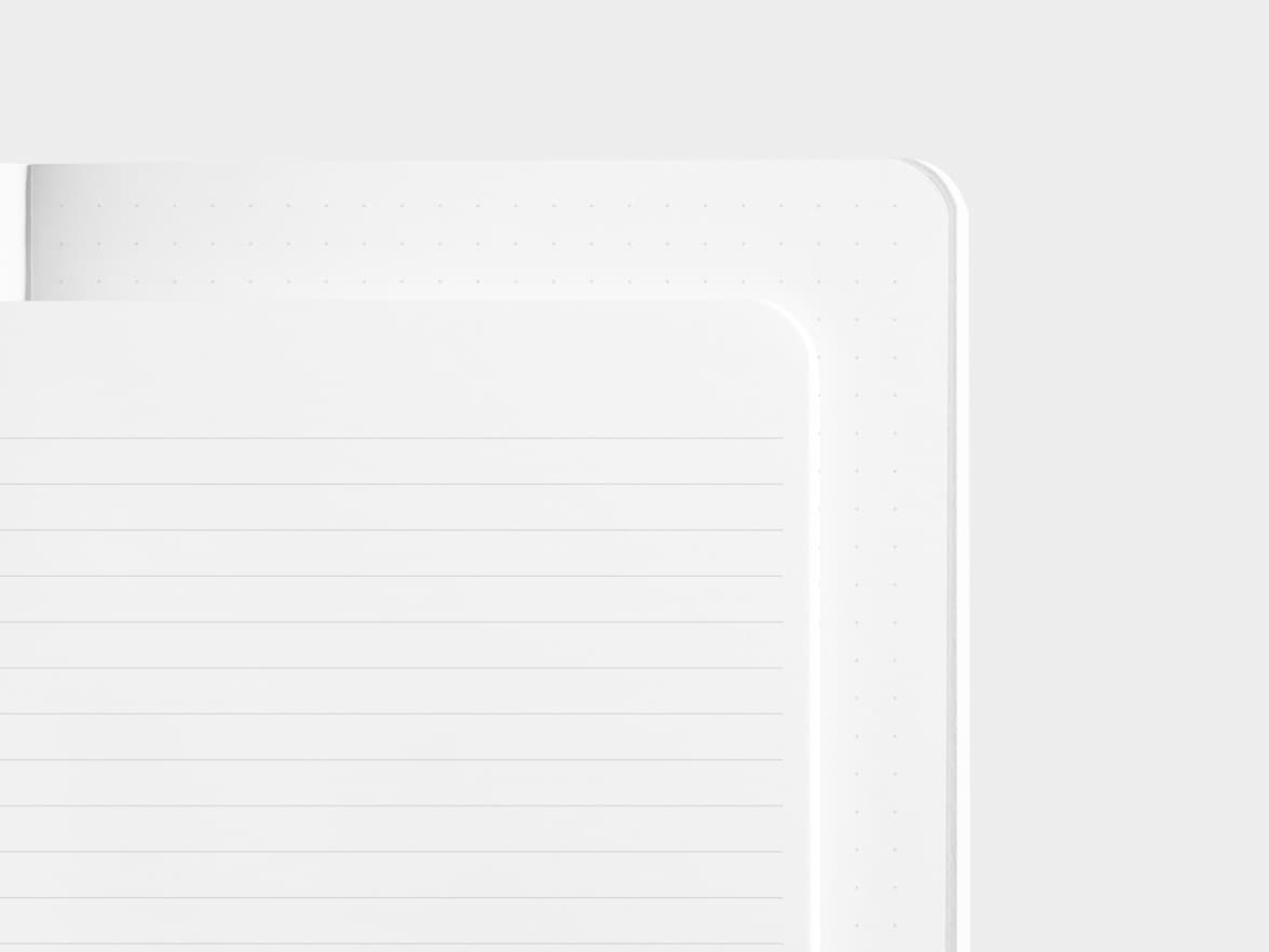 Jet Black  soft covered journal lined and dotted pages close-up
