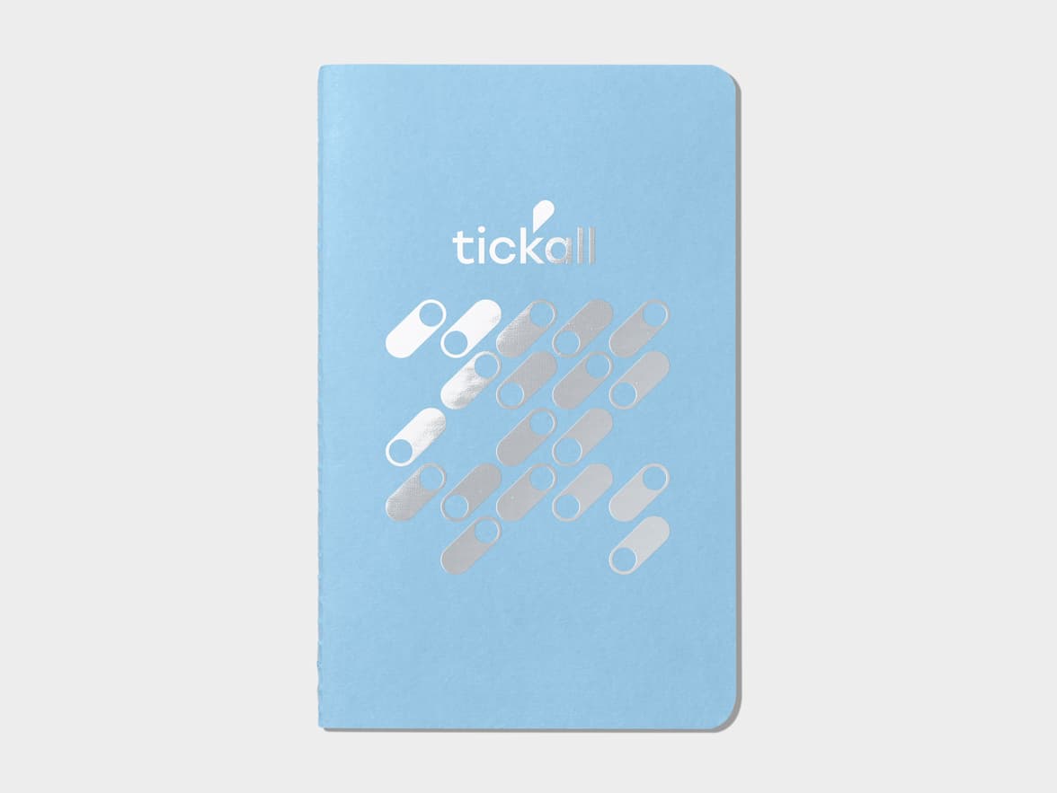 Steel Blue soft cover journal with silver foil pattern