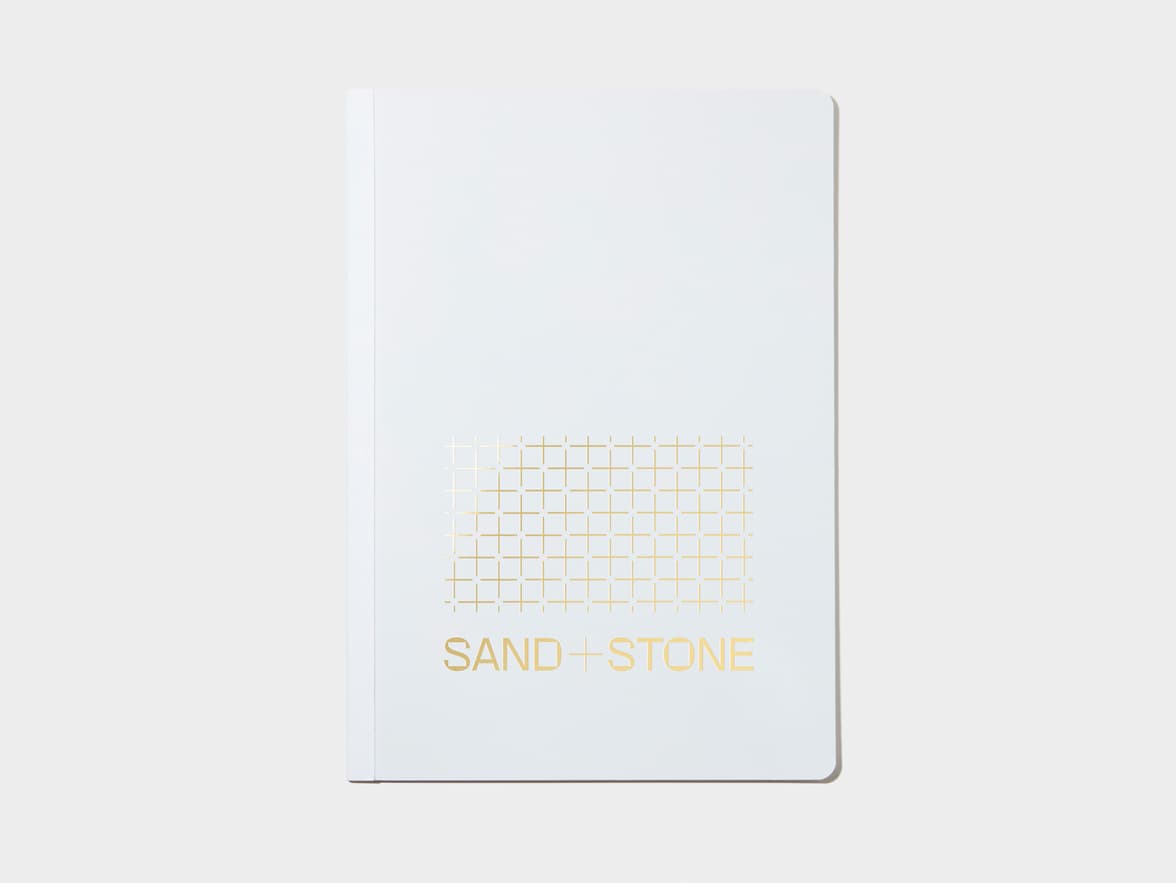 Grey Tape Bound Notebook with gold foil in A4