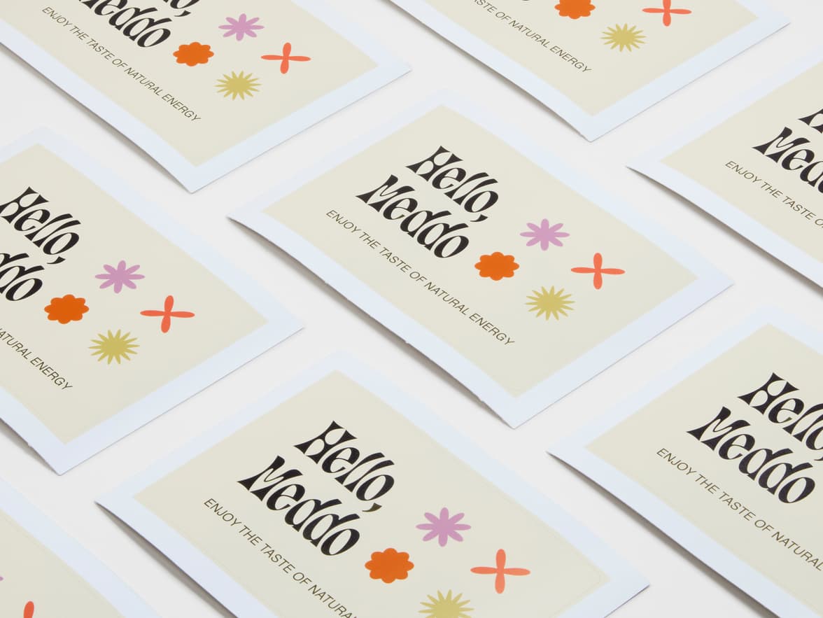 A collection of large customized coated rectangular stickers.
