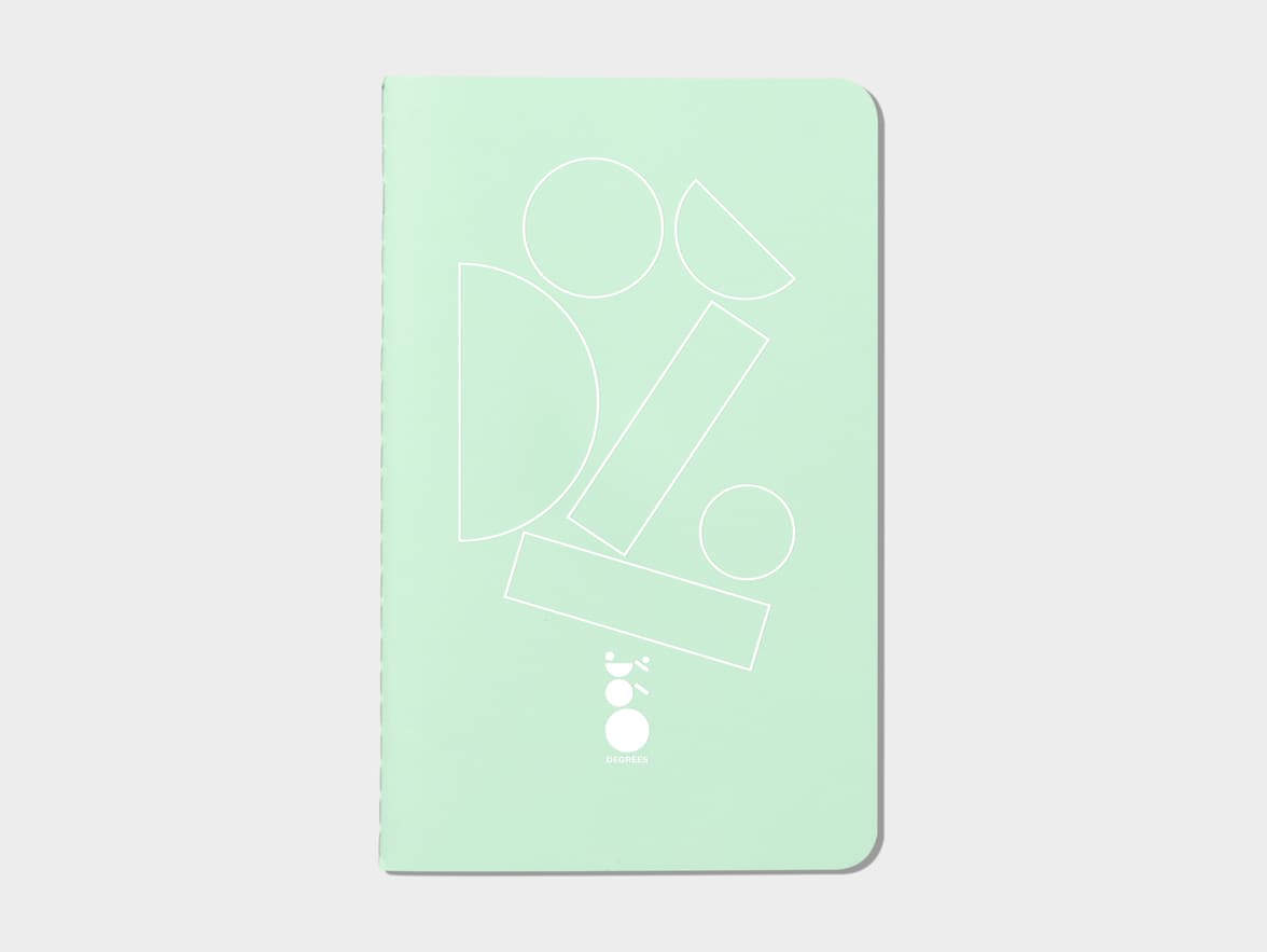 Mint Green soft cover journal with white foil pattern